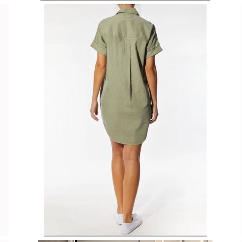 HP-OAT NEW YORK OVERSIZED MEDIUM OLIVE SLEEVE SHIRT DRESS/ SIZE M/ NEW CONDITION - Picture 2 of 10